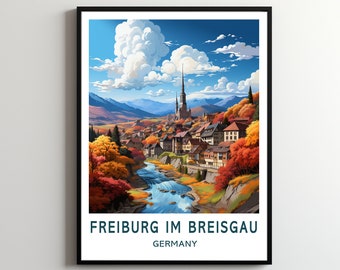 Freiburg Im Breisgau Travel Print Wall Art Freiburg Im Breisgau Wall Hanging Home Décor Freiburg Im Breisgau Gift Art Lovers Germany Art