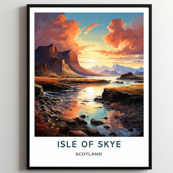 Isle of Skye Travel Print Wall Art Isle of Skye Wall Hanging Home Décor Isle of Skye Gift Art Lovers Scotland Art Poster