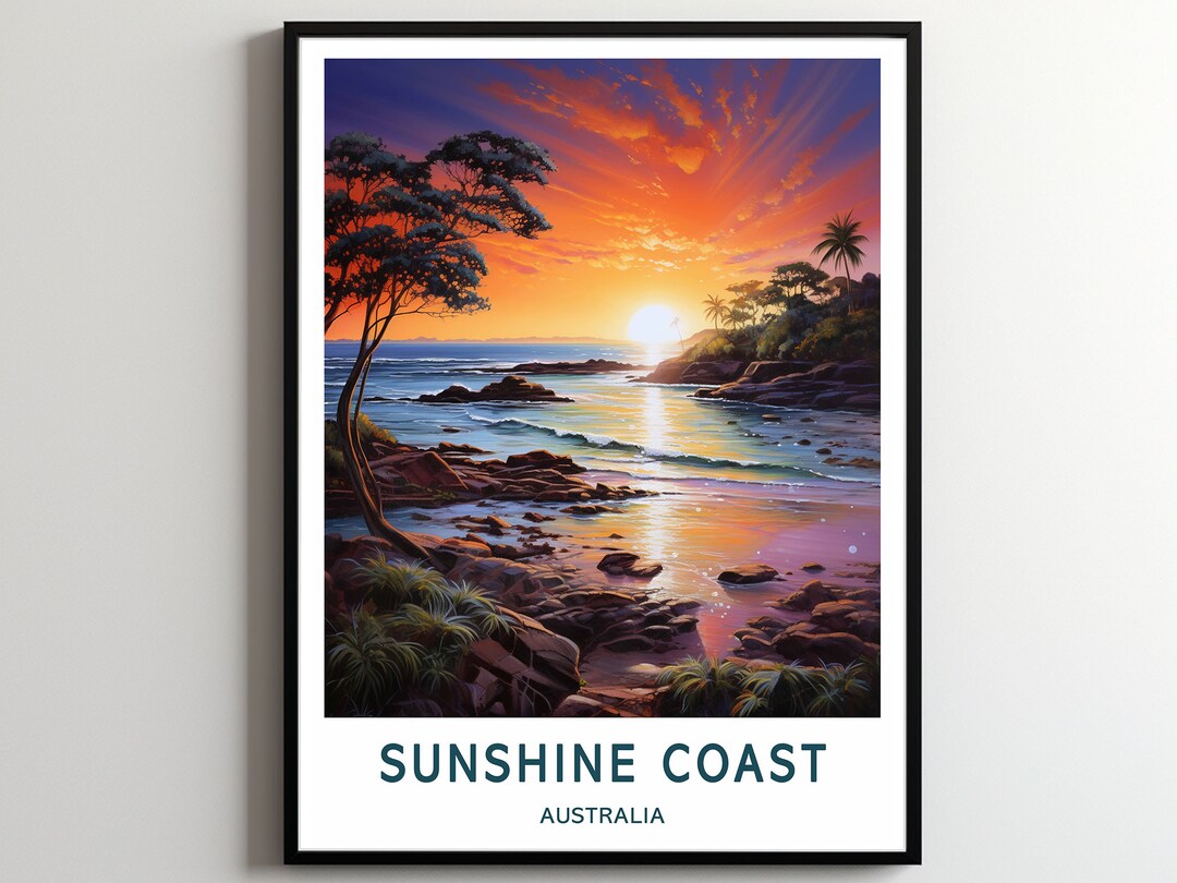 Sunshine Coast Travel Print Wall Art Sunshine Coast Wall Etsy