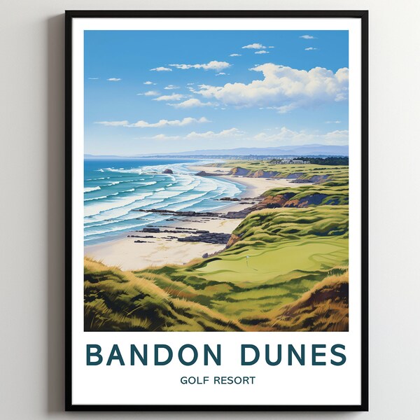 Bandon Dunes Art Poster Etsy