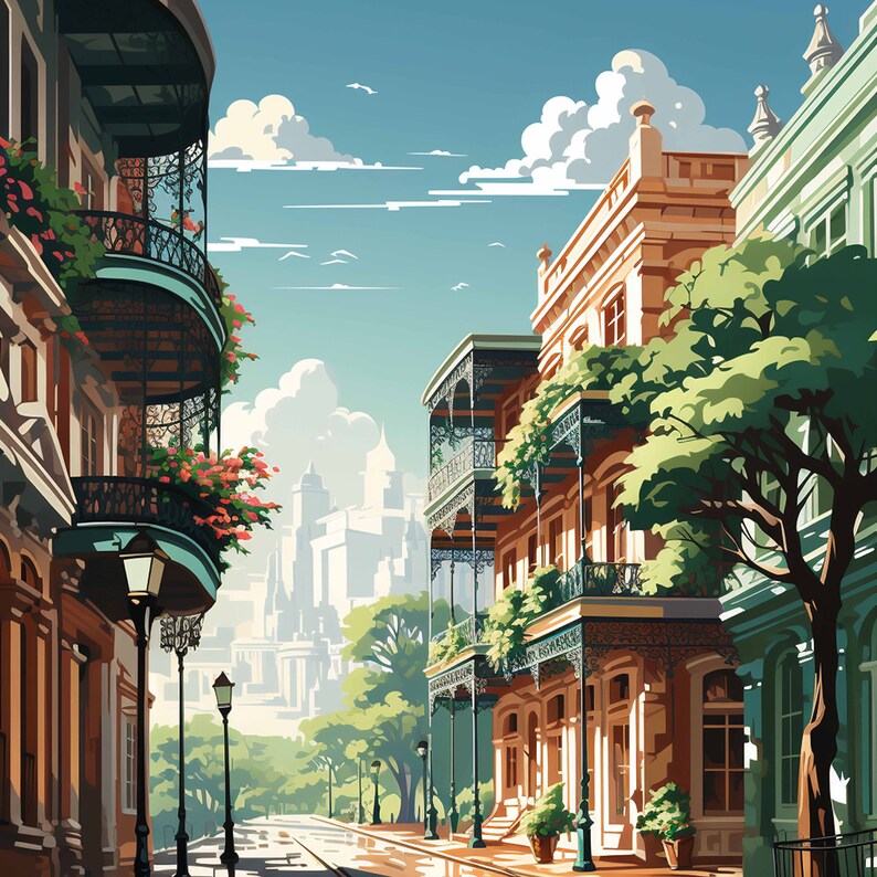 New Orleans Travel Print Wall Art New Orleans Wall Hanging Home Décor