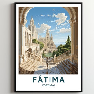 Fátima viaje impresión pared arte Fátima pared colgante decoración del hogar Fátima regalo amantes del arte Portugal cartel de arte