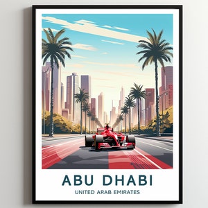 Abu Dhabi Poster, United Arab Emirates Race Car Art, Motorsport Travel Prints for Discerning Collectors Explore the World of Racing Elegance