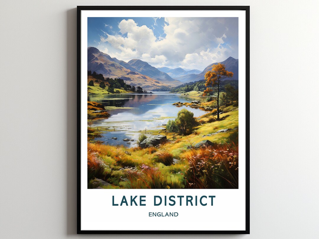 Lake District Travel Print Wall Art Lake District Wall Hanging Home Décor Lake District Gift Art