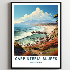 Carpinteria bluffs Travel Print Wall Art Carpinteria bluffs Wall Hanging Home Décor Carpinteria bluffs Gift Art Lovers California Art Poster