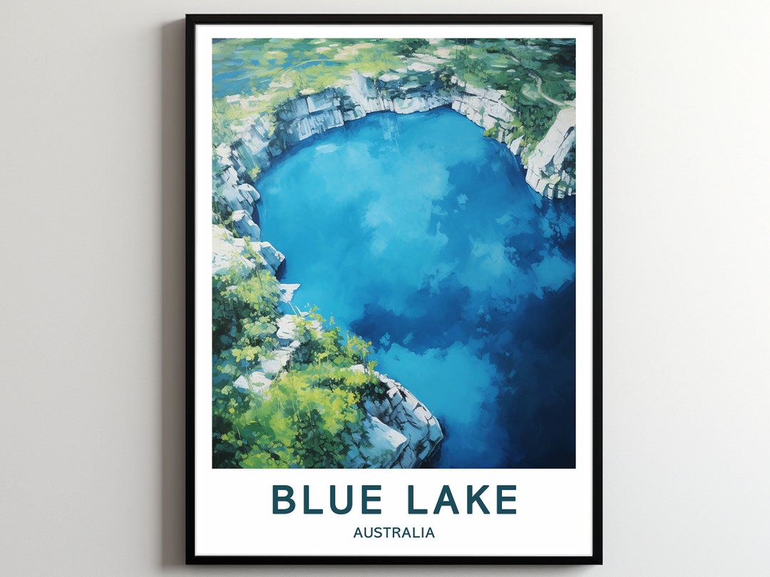 Blue Lake Travel Print Wall Art Blue Lake Wall Hanging Home Etsy