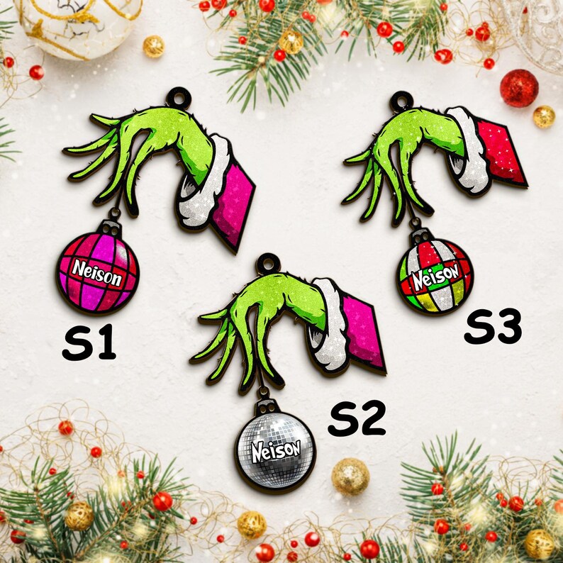 Grinchmas Ornament , the Grinchh Green Face , Personalized Christmas