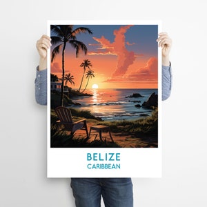 Belize Travel Print Wall Art Belize Wall Hanging Home Décor Belize Gift Art Lovers Caribbean Art Poster