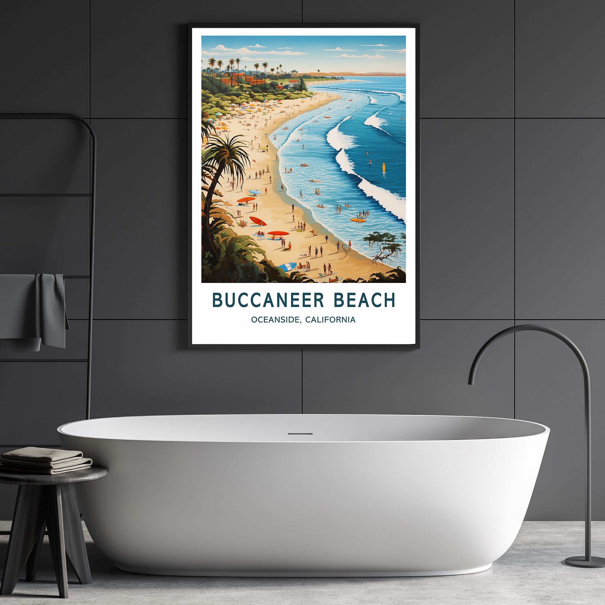Buccaneer Beach Travel Print Wall Art Buccaneer Beach Surf Poster ...