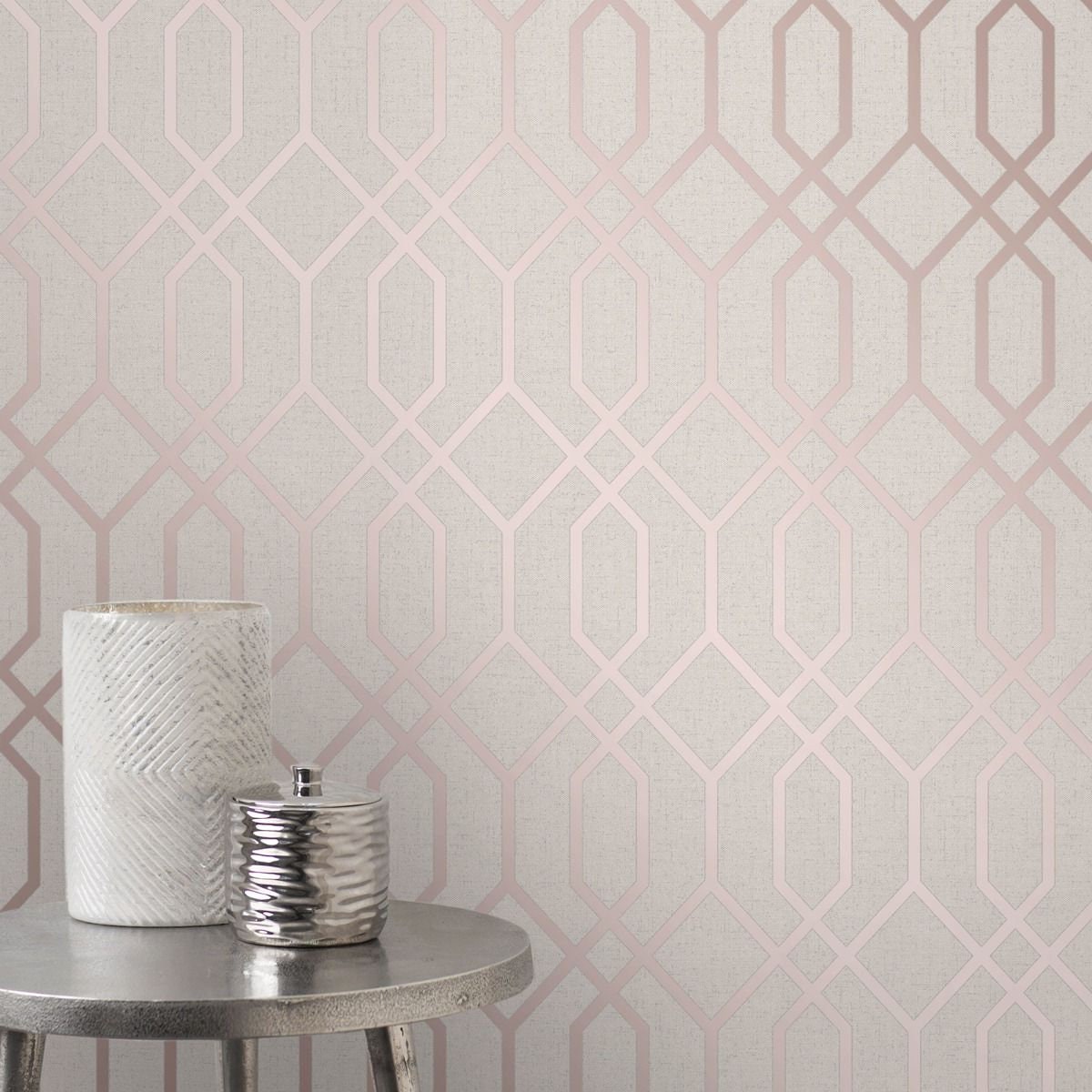 Quartz Fractal Rose Gold Wallpaper Dunelm