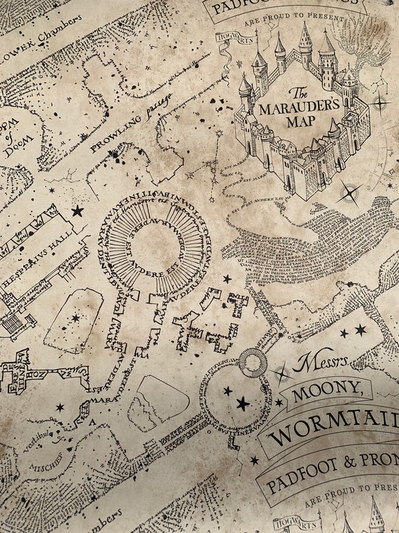 Fondo de pantalla de Harry Potter Glow In The Dark Map - Etsy España