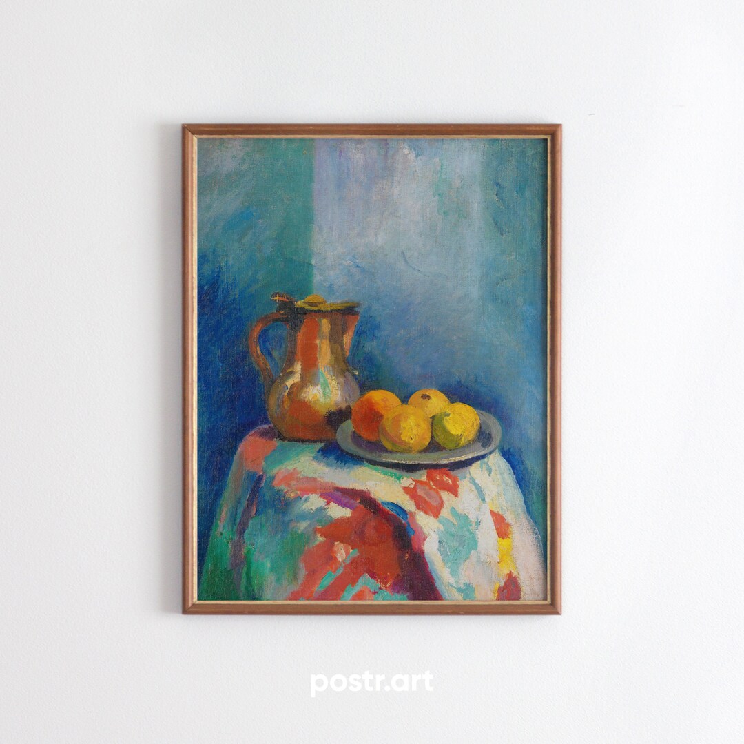 Fruit And Jug Still Life Painting Vintage Colourful Print Etsy Fruit And Jug Still Life Painting Vintage Colourful Print Etsy