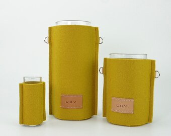 Nordic Felt Vase | Honey Yellow | Merino Wool Felt Vase Cover