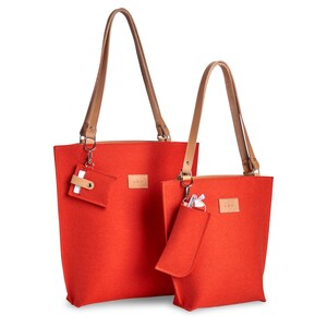 Nordic Felt Torsby Tote Spice Orange Tote Bag Merino Wool Felt Tote Bag image 2