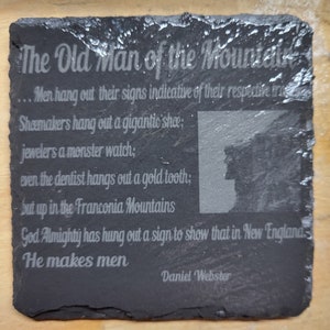 Old Man of the Mountain Schiefer Untersetzer Set