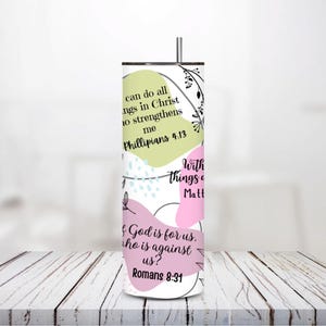 20oz Stainless Steel Tumbler Wrap – Faith-Based Design | Christian UV DTF Cup Wrap for Sublimation | Bible Verse Tumbler Decal PNG