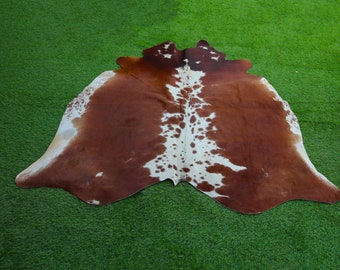 Genuine Cowhide Rugs, Tricolor Living Room Area Rugs, Cowhide Small And Large Rugs, Brown, White, And Black Cow Skin Rugs, Brindle Cowhides