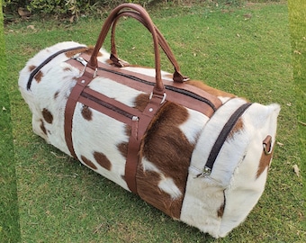 Rindsleder Duffel Bag für Männer / Frauen - Weekender-Taschen - Wochenend-Sporttasche - Leder-Reisetasche - Handgepäck