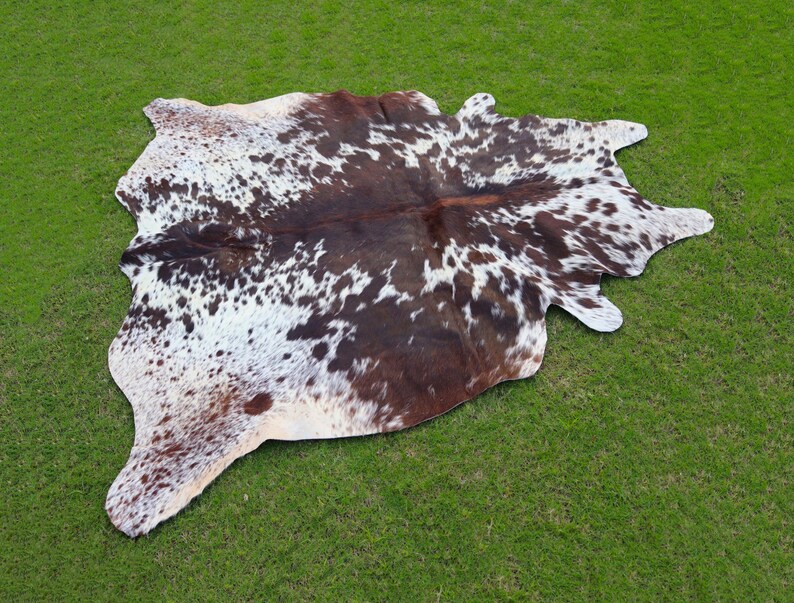 Genuine Brown and White Cowhide Rug for Home Decor Cowhides in Tricolor