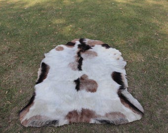 Hair On Goathide Rug, Genuine Goatskin Rug, Goat Skin Pelt Throw Rug, Animal Skin Rug, Luxury Rug for Home Decor, Goat Skin Rug for Wall Art