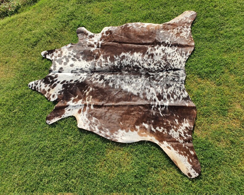 Elevate your space with our Brazilian Cow Hide Rugs – perfect for use as Living Room Rugs, Ottoman Rugs, or striking accent pieces. Made from 100% natural cow skin, each tri-color rug features a beautiful brindle cow hide pattern in rich brown and white tones. These hair-on rugs offer a soft texture and unique charm, making them timeless cow skin rugs for any interior.