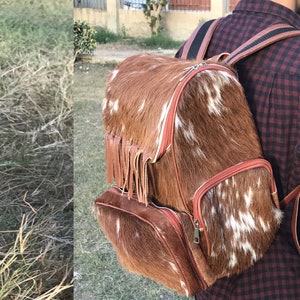 Sac à dos fait à la main, sac à bandoulière en peau de vache Sac d’école Cadeau pour fils Fille Sac de dos Sac en cuir, Sac à dos pour enfants, filles et garçons