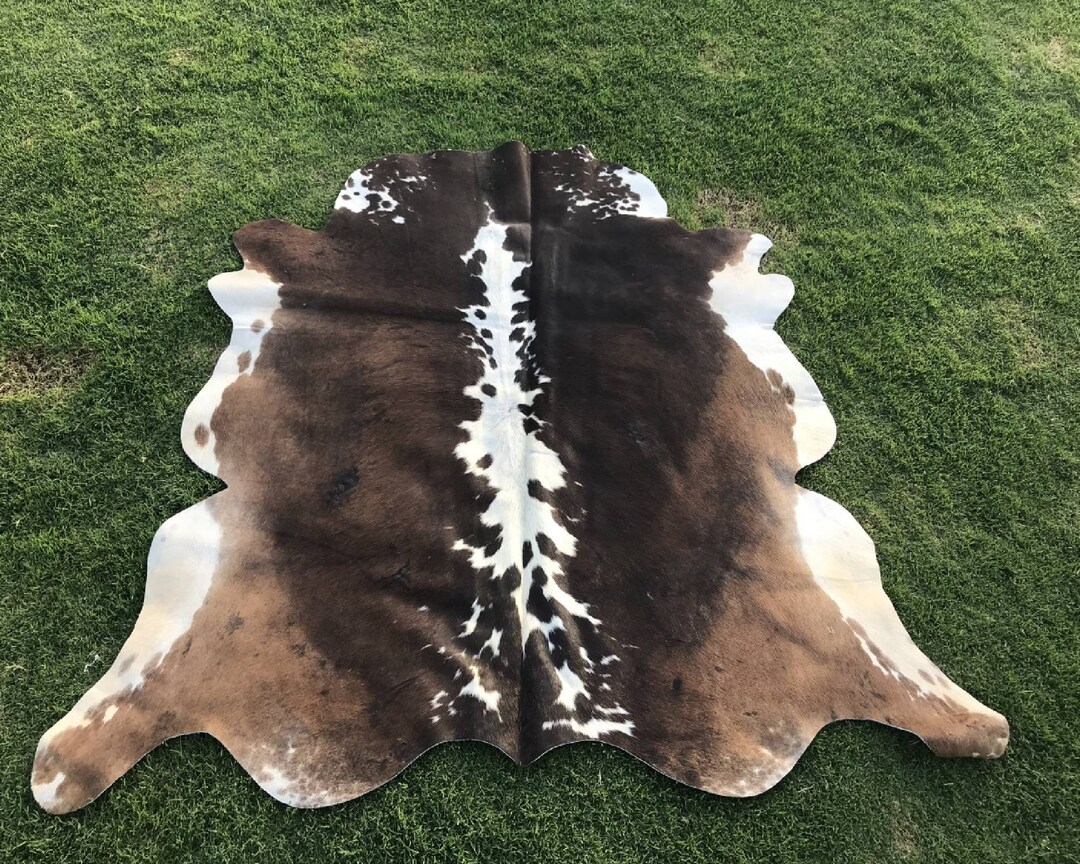 Cowhide Rug Brindle Cowskin, Brown and White Cowhide Rugs, Best Living