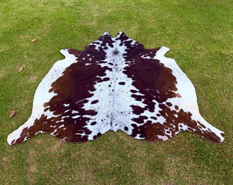 Tricolor Cowhide - Genuine Large Cow Skin Rug - Hair on Cowhide - Real Cow Rug - Leather  Cowhide - Western Decoration Floor Rug