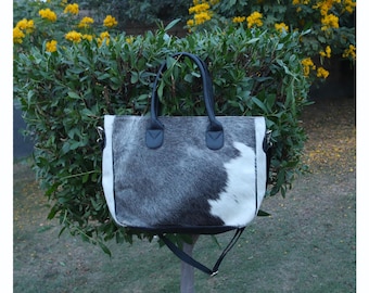 Handcrafted Cowhide Tote Bag, Western Cowhide Purse for Women, Stylish Cowhide Shoulder Bag, Ideal Gift for Her, Cow Skin Leather Tote Bag