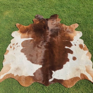 Kohudsmatta Brun och vit, Kohudsmatta Storbritannien - Djurhudsmatta brindle - Stor / Liten kohudsmatta - Naturliga skinn