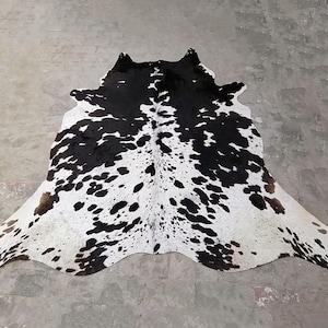Best Western Cowhide Rug, Black and White Natural Cowskin Rug, Cowhide for Upholstery, Animal Skin Area Rug