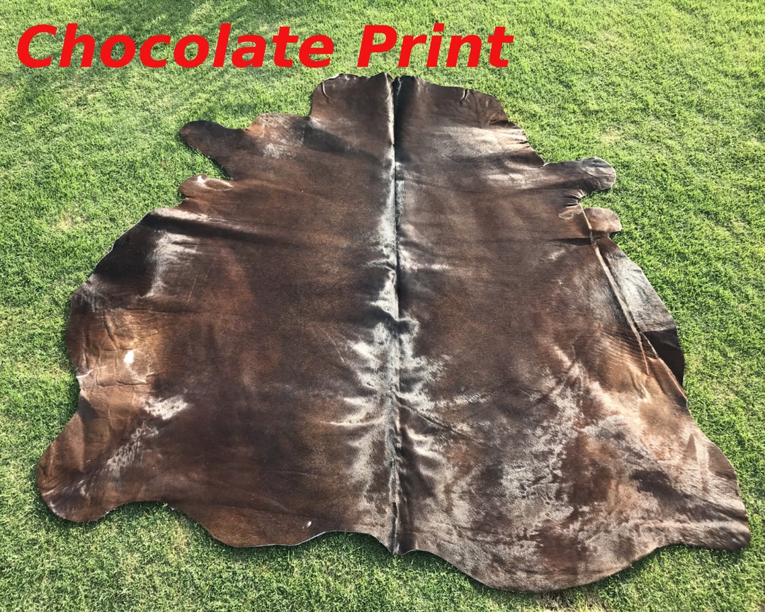 Chocolate Print Cowhide Rugs , Cow Skin Rug , Best Living Room Décor
