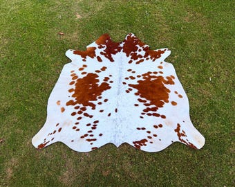 Genuine Brown And White Cowhide Rug – Natural Brazilian Hair-On Area Rug