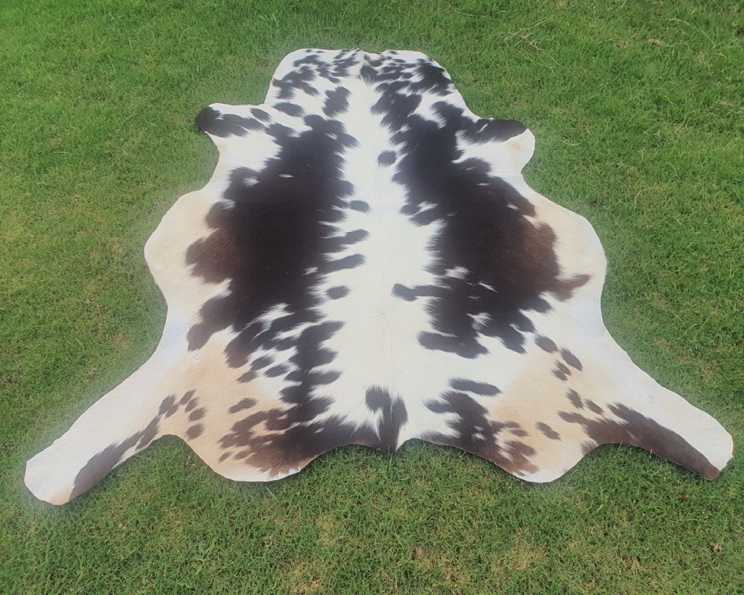Cow Hiderugbrown and White Hide Rugnatural Cowhide Rugbrown Etsy