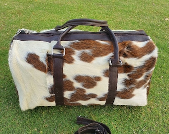 Plunjezakken van rundleder voor heren Dames, reistas van koeienhuid, sport- en strandtas, op maat gemaakte grote tas, weekendtas. Cadeau voor haar liefde