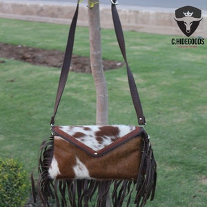 Rindsleder Tasche / Geldbörse, Weihnachtsgeschenk der Geldbörse Crossbody Damen Geldbörse, Natürliche Rindshaartasche, Geschenk für sie, Jubiläumsgeschenk, Geburtstagsgeschenk