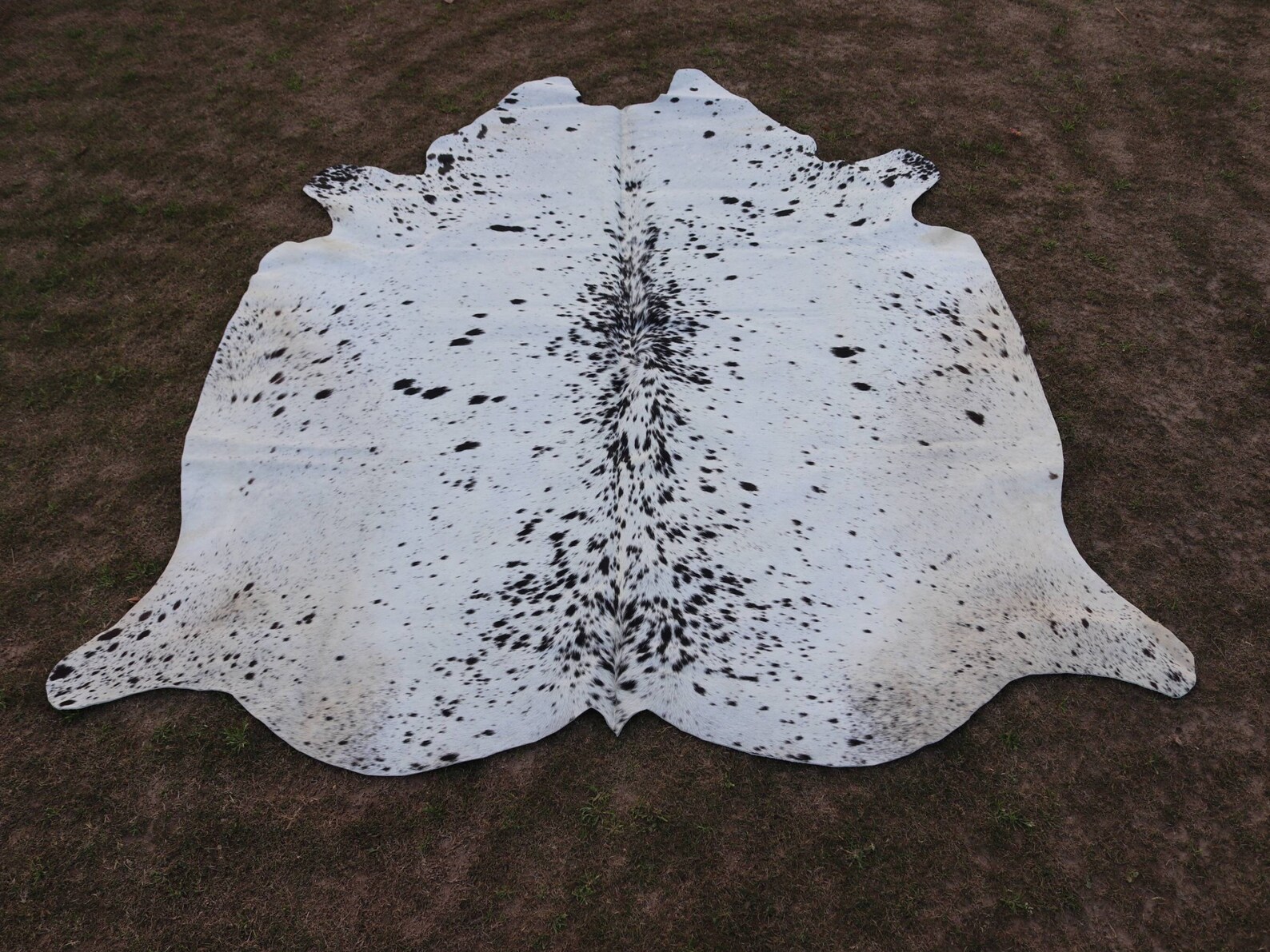 Cowhide Rug Black Spotted, Black and White Brazilian Cow Skin Rug ...