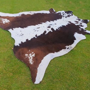Genuine Tricolor Cowhide-Black Brown and White Cow Skin for Living Room-Western Cowhide Decor-Brazillian Cowhide-Animal Skin Floor Area Rug