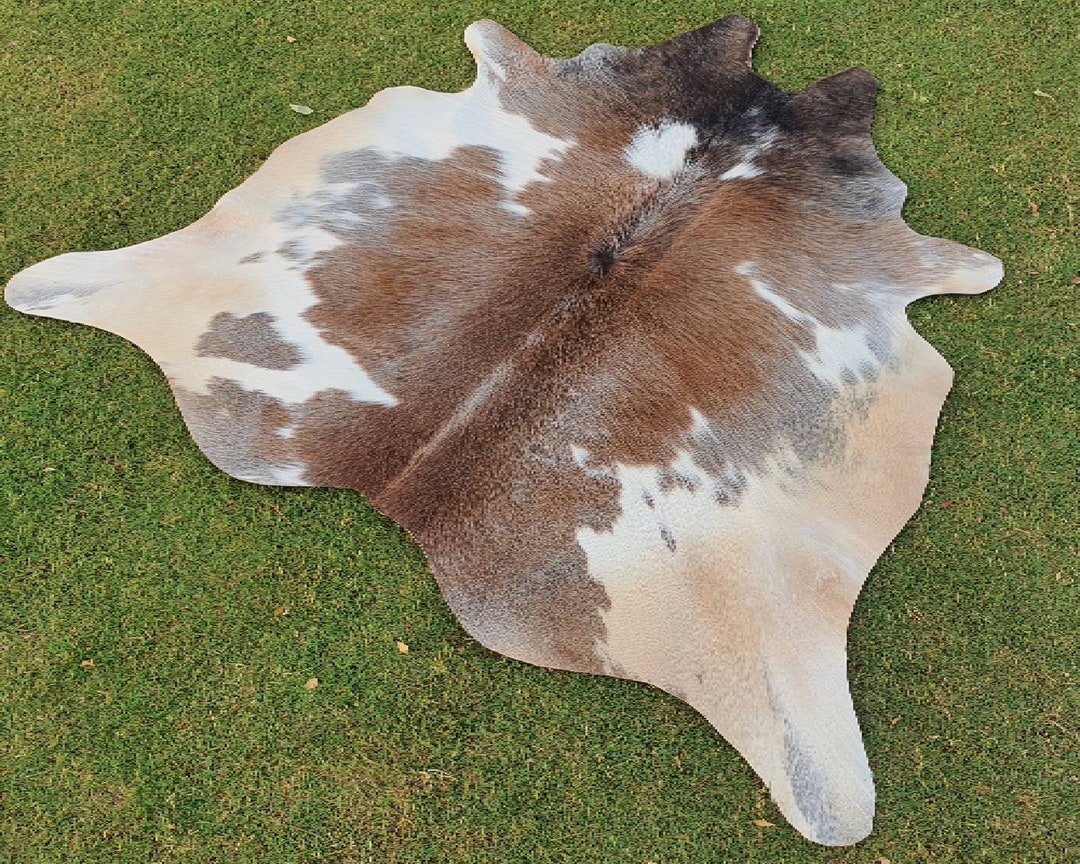 Real Cowhide Rug Gray and White Cowhide Rug Custom Leather Etsy