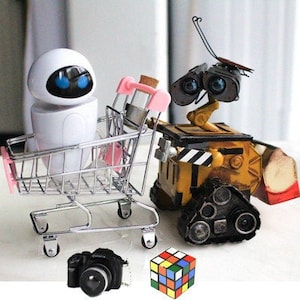 Mini Wall-E Robot 3D Figure With Backpack, Handicraft, Wall E and Eve Robot,Unique Gift