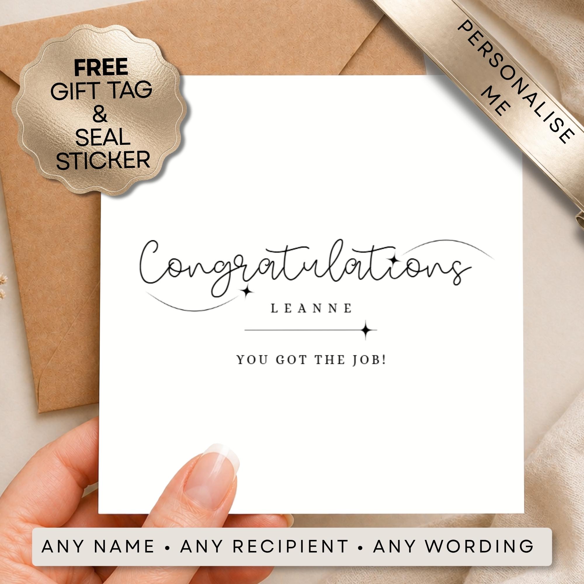 専用　Congratulations文字 Personalised Congratulations Card: Custom Message & Diamantes - Etsy