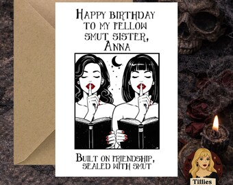 Personalised Smut Lover Birthday Card | Dark Romance Skeleton