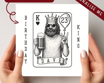 Personalised Birthday King Card: Playing Card Style, Custom Name