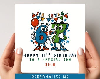 Personalised 67 Birthday Card, Fun Cartoon Design | Brain rot