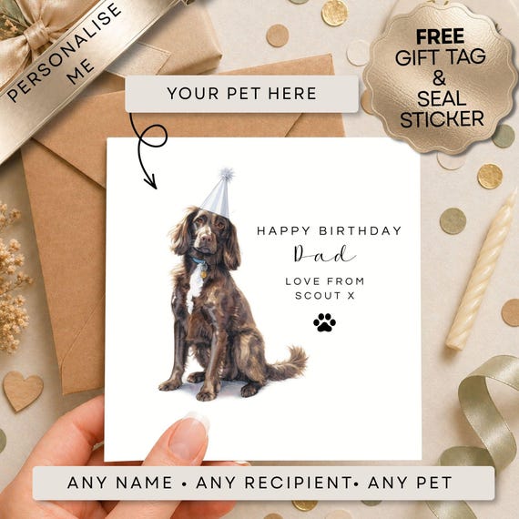 Personalised Dog Birthday Card | Custom Pet Birthday Card | Birthday Card From the Dog | Personalised Pet Lover Gift | Dog Mum  | Dog Dad