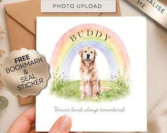 Personalised Photo Upload Pet Loss Card | Handmade Sympathy Card | Cat | Dog