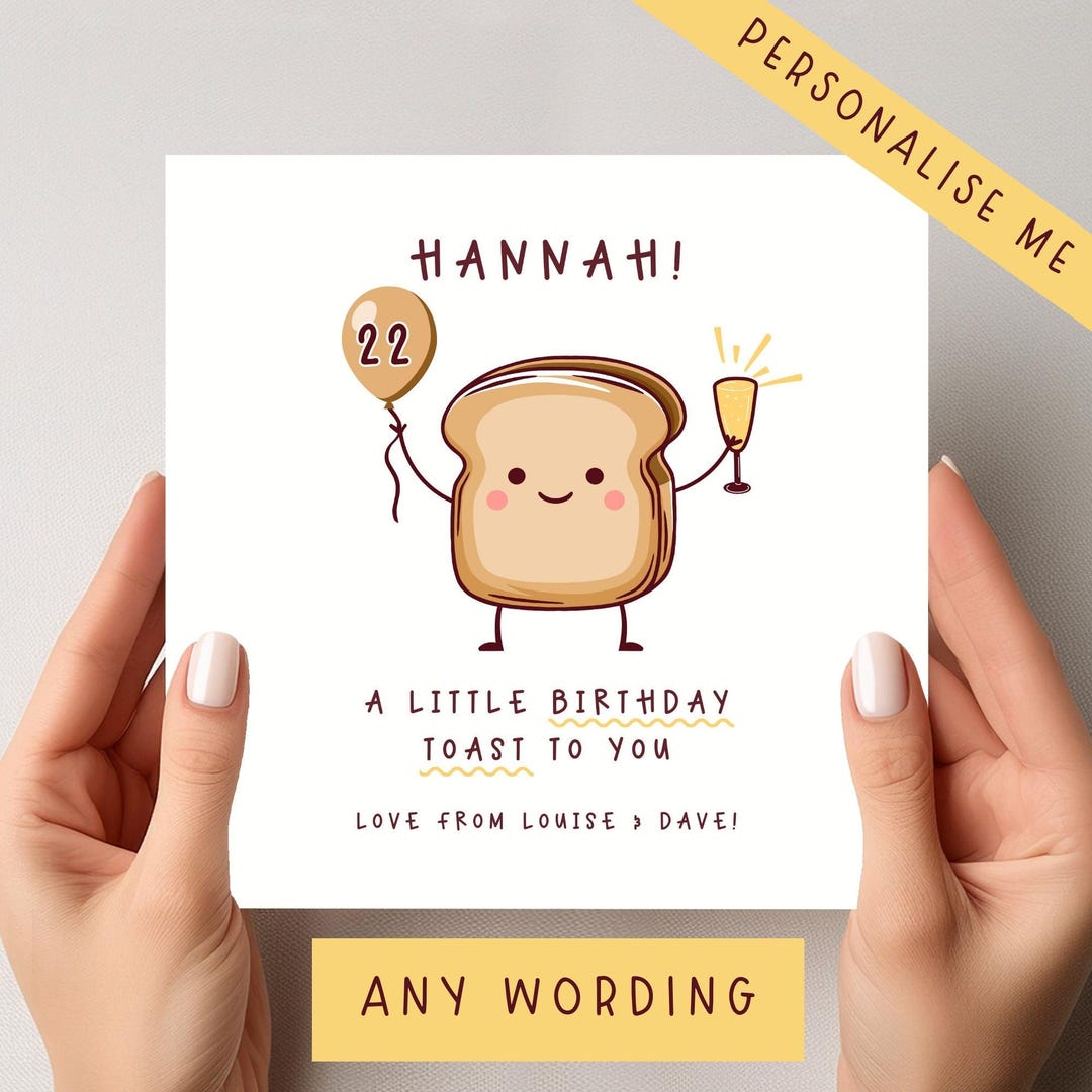 Personalised Birthday Card - A Little Birthday Toast to You - Funny - Etsy