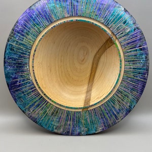 Beautiful Decorative Bowl | Maple Wood Bowl with Uniquely Painted Rim | Great Housewarming Gift