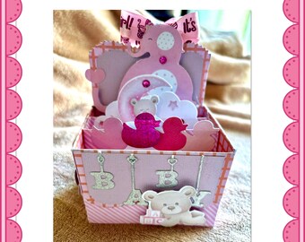pop up handmade new baby card