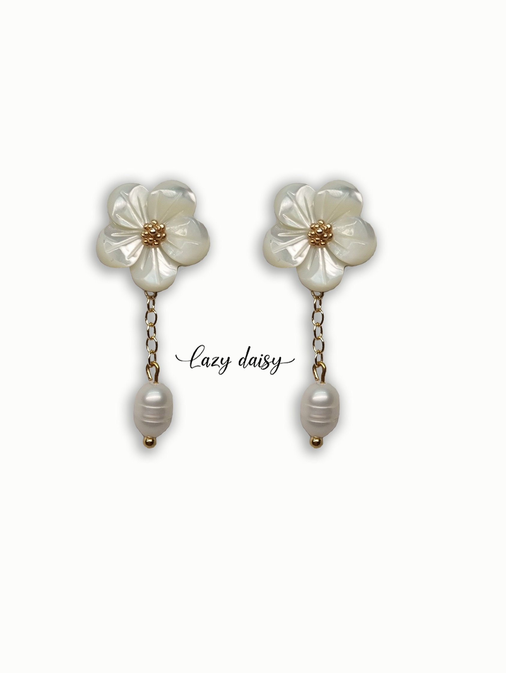 ☆HEI☆ cute flower pearl earring HE22WIESG893XXFR Pearl × Flower Earrings [10K] | mimi33 ONLINE STORE